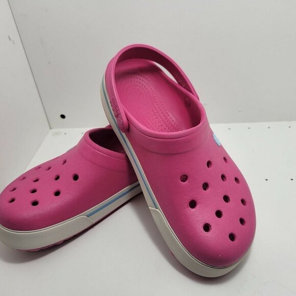 𝅺CROCS Unisex Round Toe Slip On Comfort Slingback Pink Clog Shoes Size M8 W10 - Picture 3 of 8